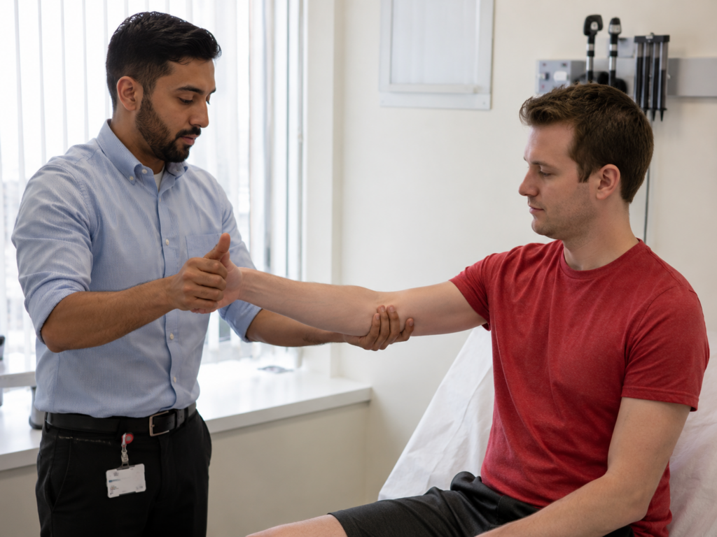 Assessing upper limb tone during neurological examination OSCE